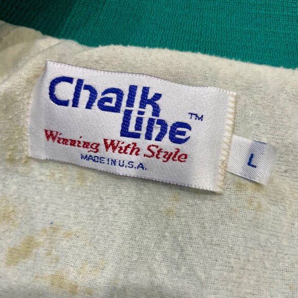 VINTAGE 80’ RETRO BOMBER SATIN JACKET NFL MIAMI DOLPHINS  TEAL/ORANGE SIZE L - Picture 4 of 16